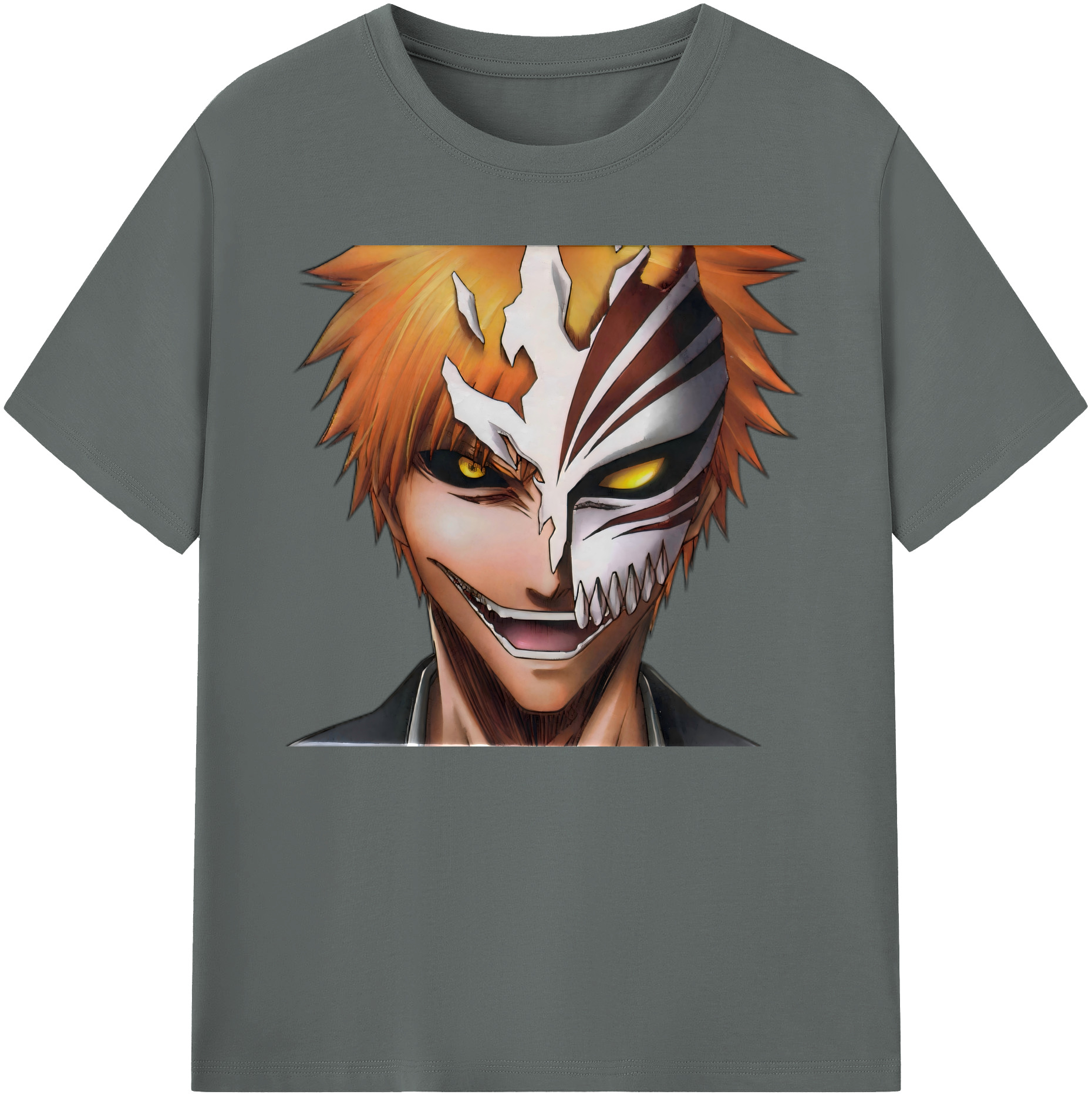 （画像用） ブリーチ 黒崎一護（くろさき いちご）BLEACH Kurosaki Ichigo 綿100％ メンズ半袖Tシャツ｜肌触りやわらか＆通気性